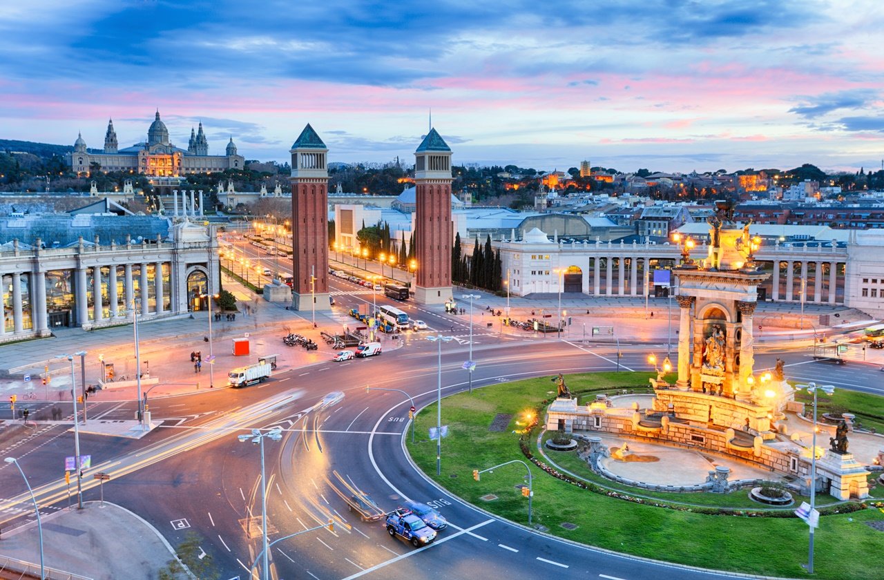 View of Plaza Espana in Barcelona