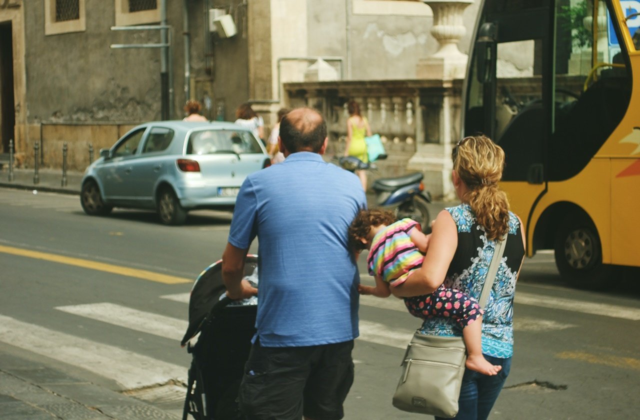 Family sightseeing Family exploring the city