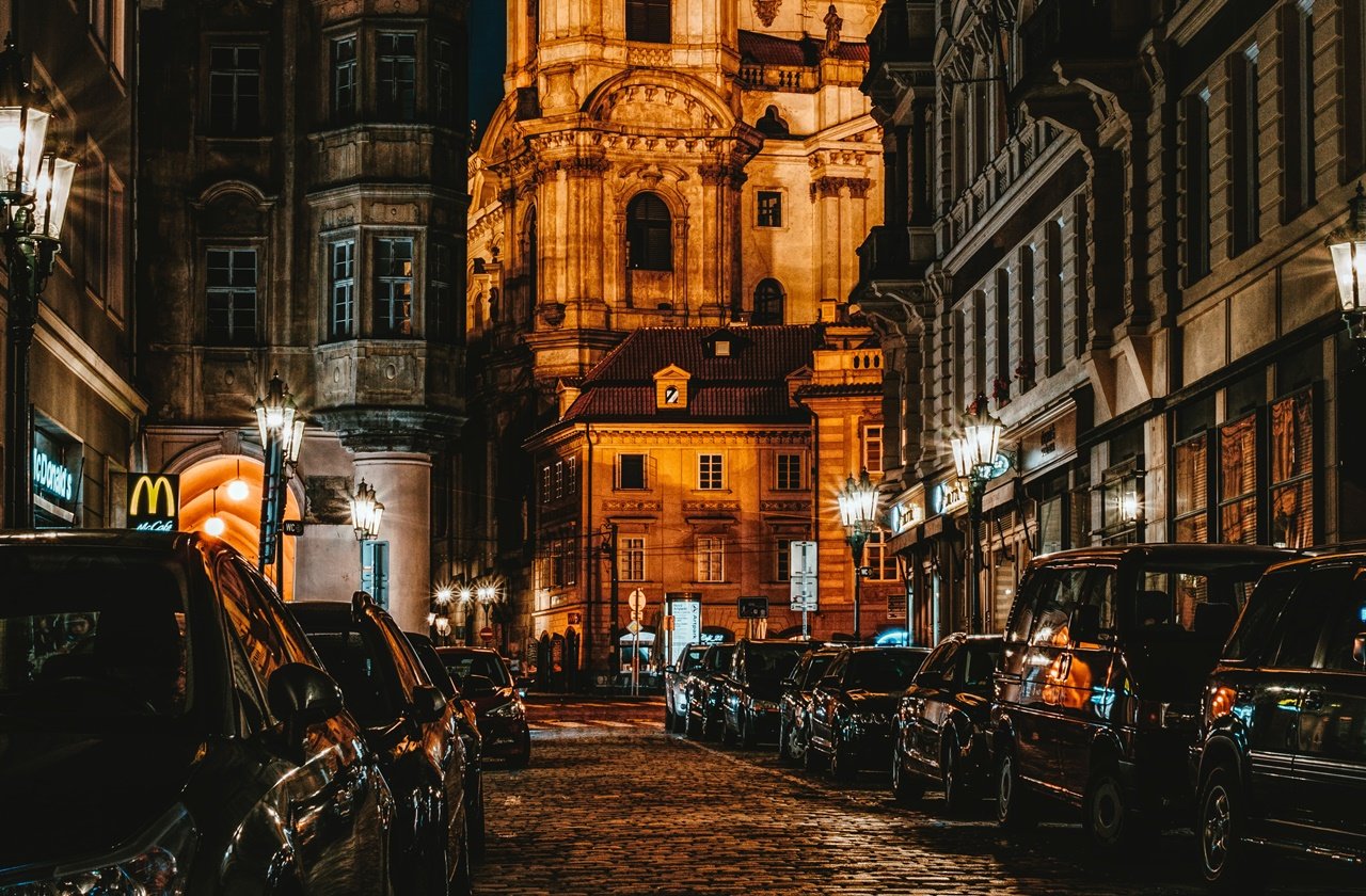Evening in Prague Evening view of the streets in Prague