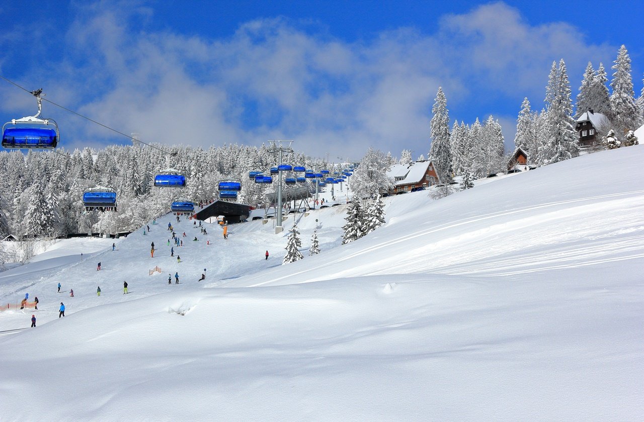 View of the ski resort in Feldberg, Black Forest