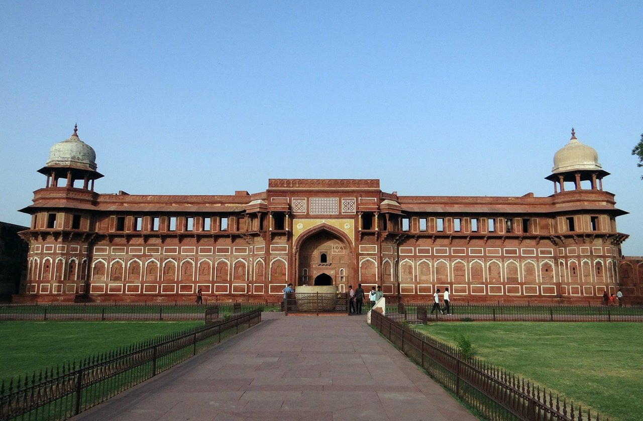 Structure in Agra Fort made of red sandstone