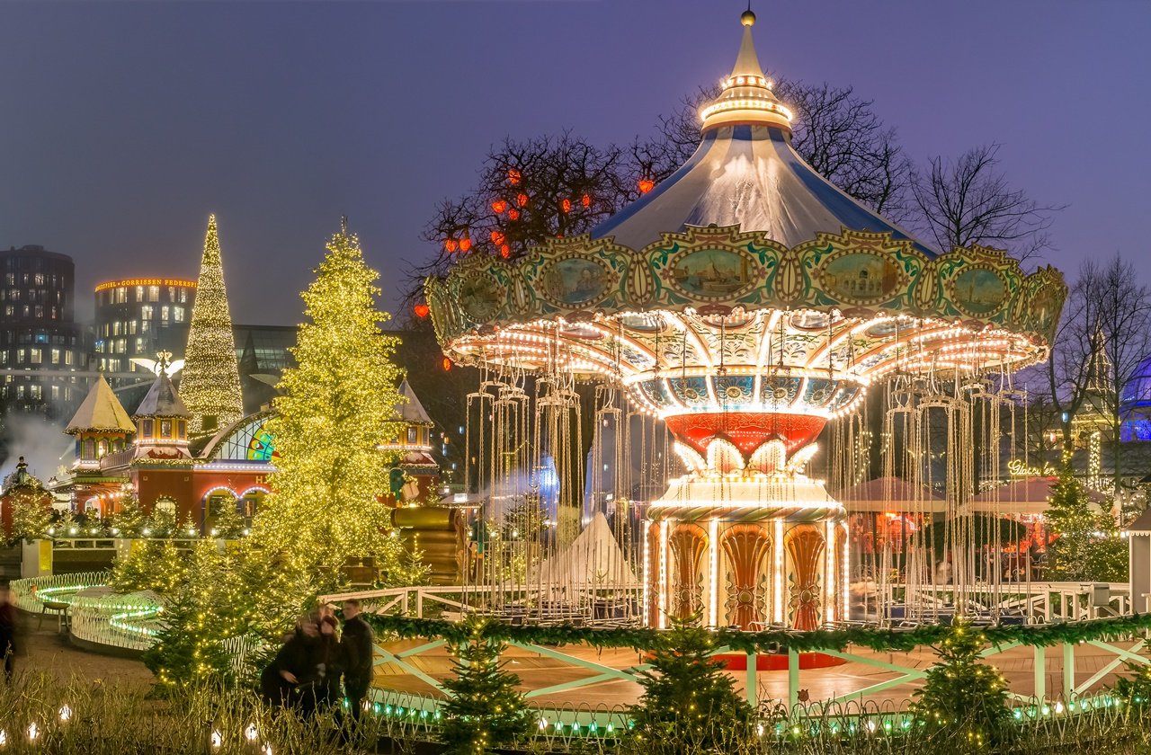 Christmas illuminations at Tivoli Gardens in Copenhagen