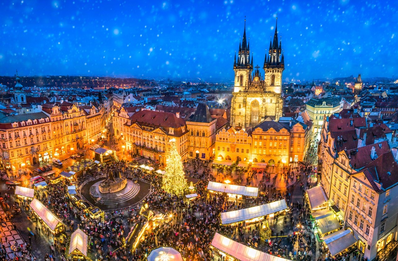 Prague Christmas market Christmas market in Prague near the cathedral