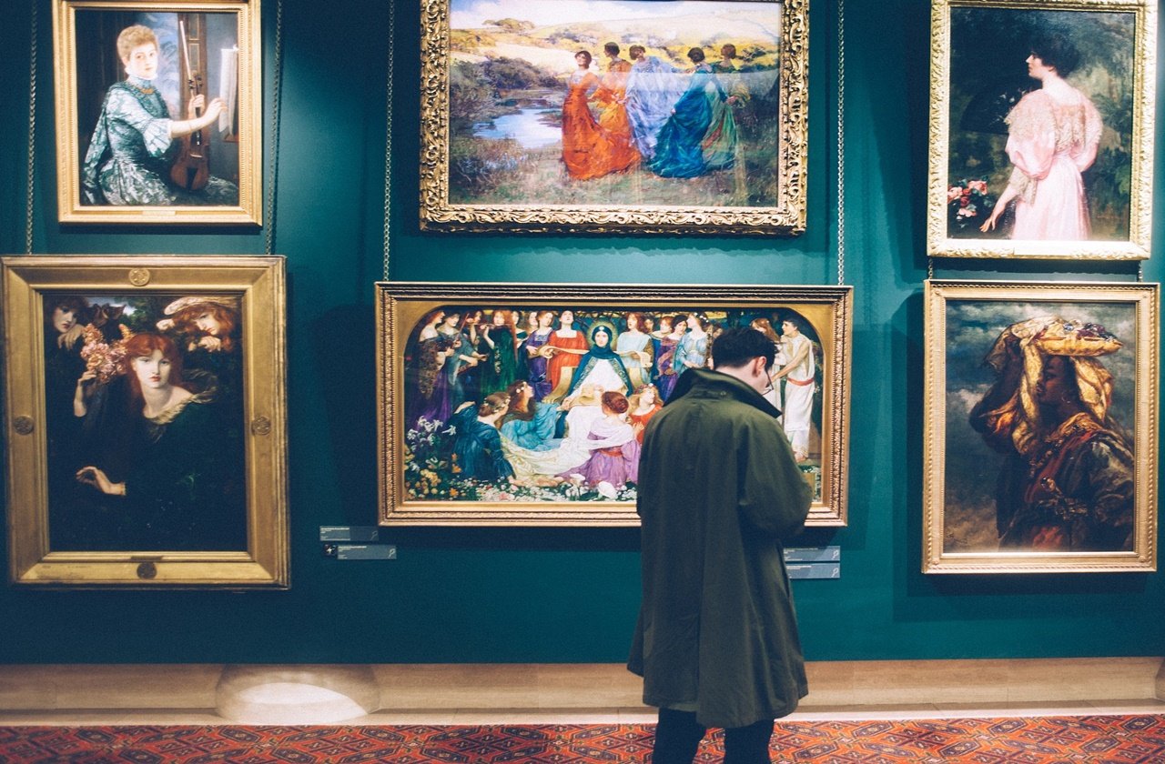 Man visiting a museum