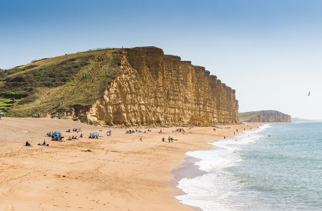 Chesil Beach overlooking West Bay