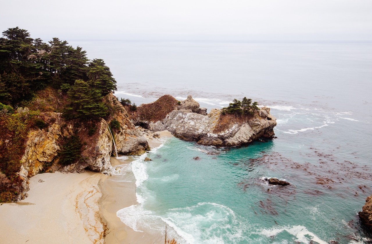 View of Julia Pfeiffer Burns State Park in Big Sur
