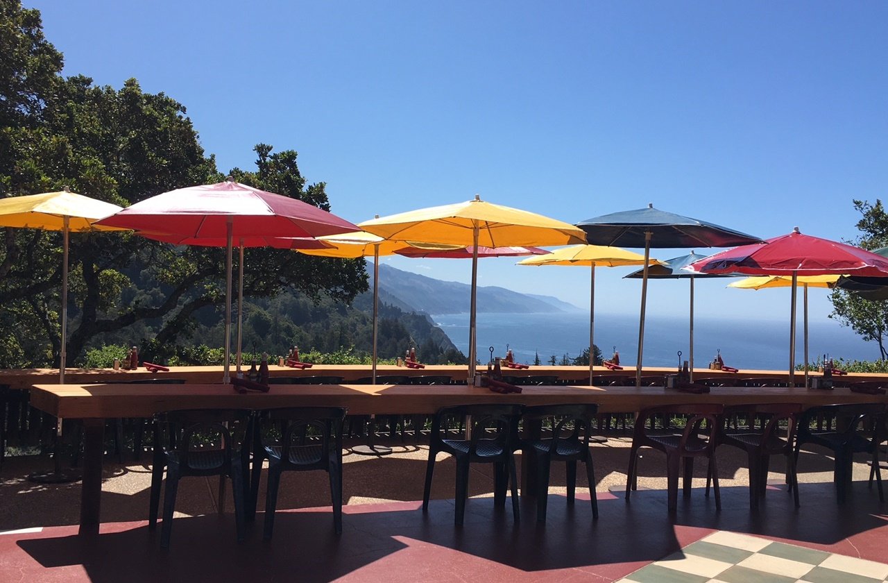 Terrace overlooking the Big Sur landscape at Nepenthe