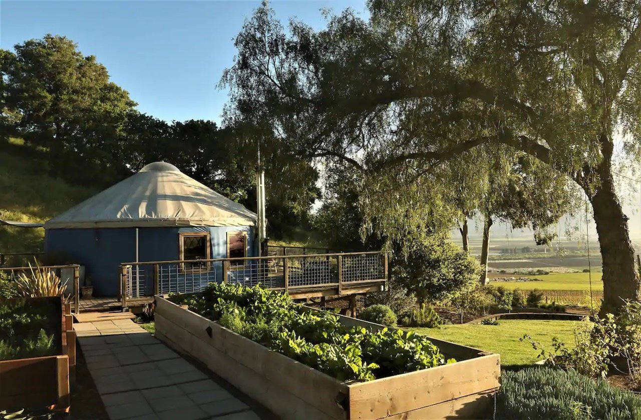 Exterior view of the Salinas yurt