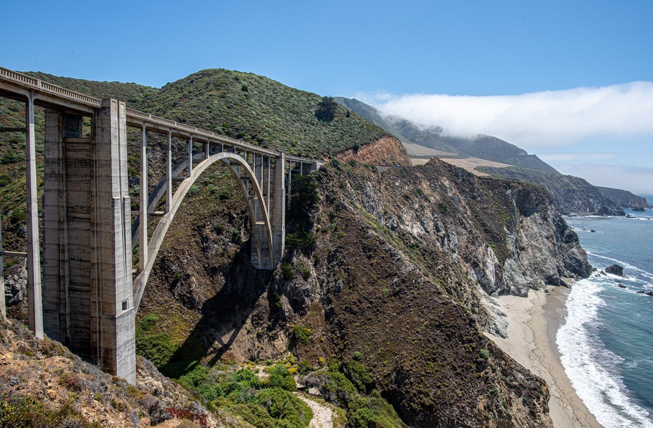 View of Bixby Canyon Bridge's archways