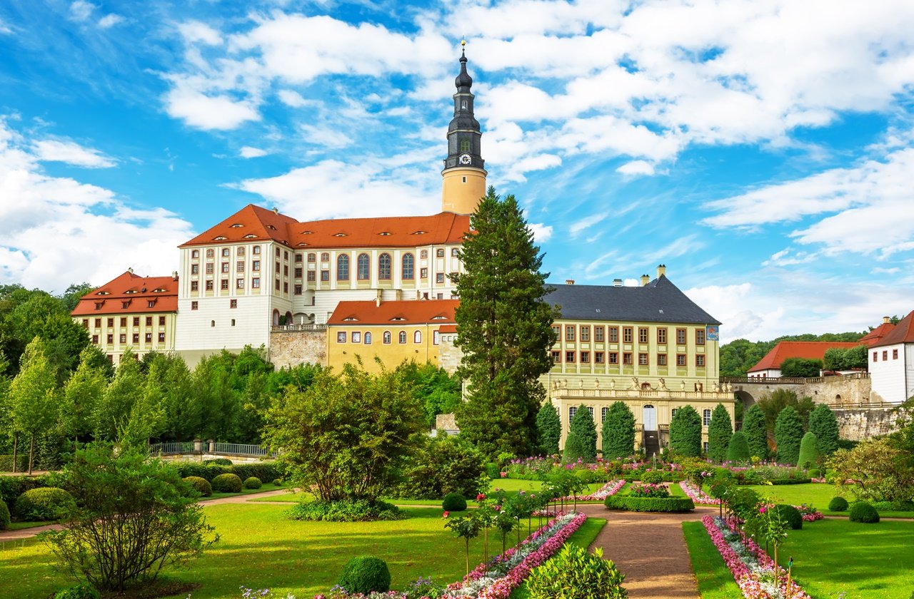 View of Weesenstein Castle from the castle gardens