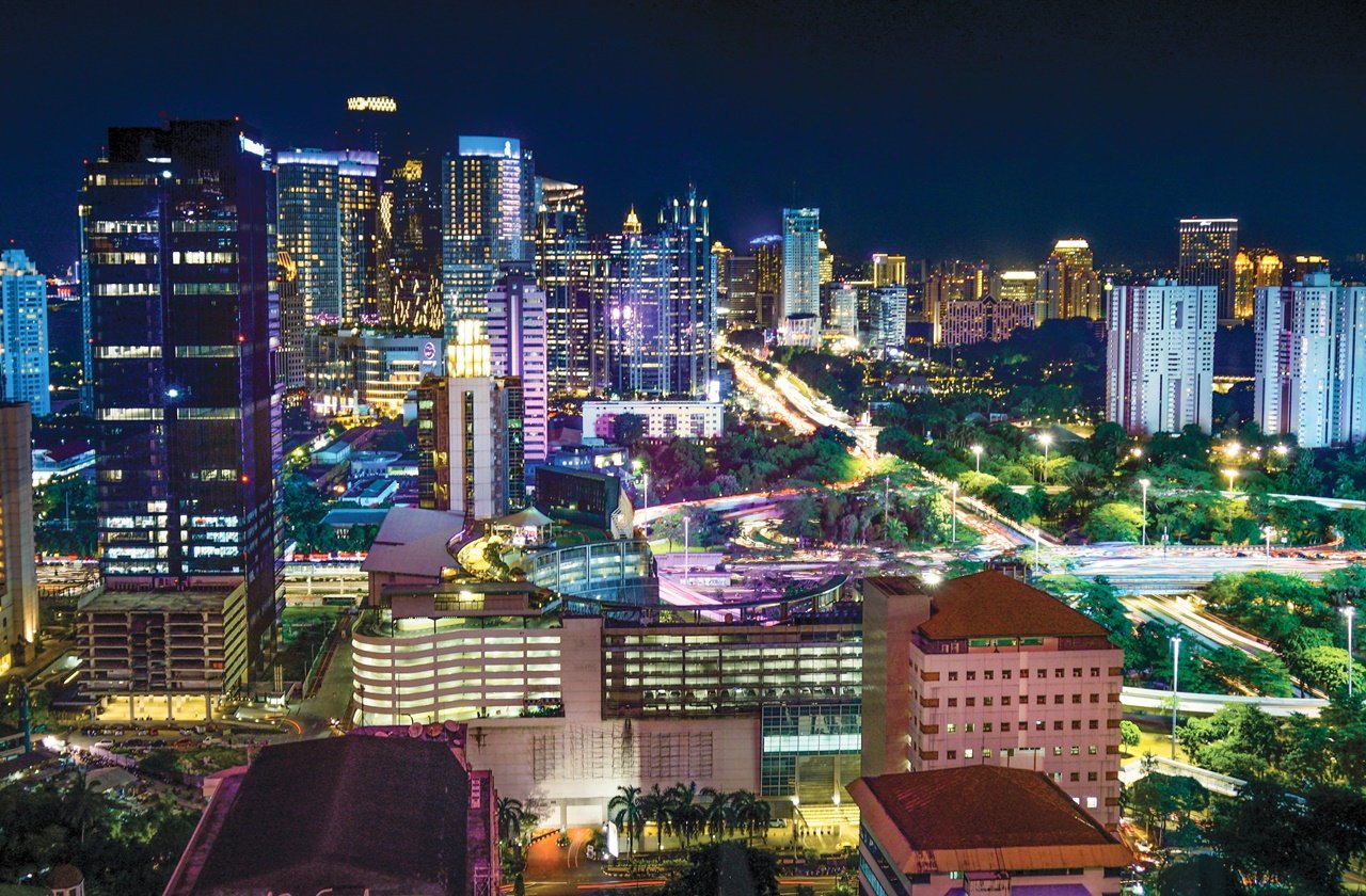 Jakarta Indonesia View of Jakarta at night