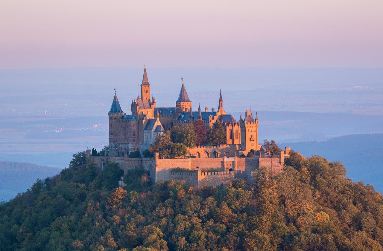 Hohenzollern Castle perched on top of a hill