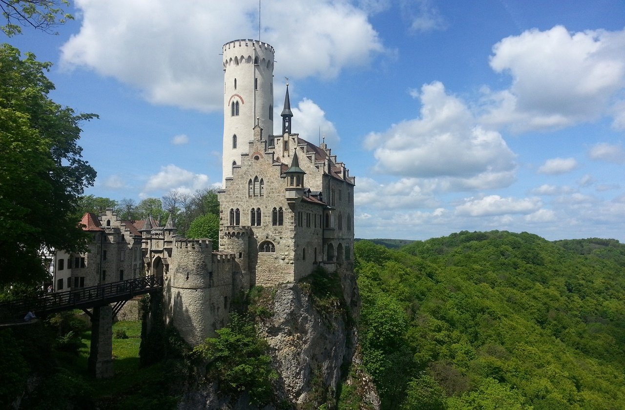 Outside view of Lichtenstein Castle during daytime