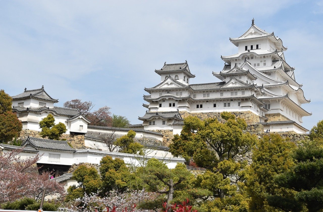 View of the majestic Himeji Castle complex