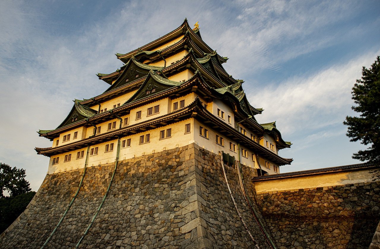 View of Nagoya Castle during sunset