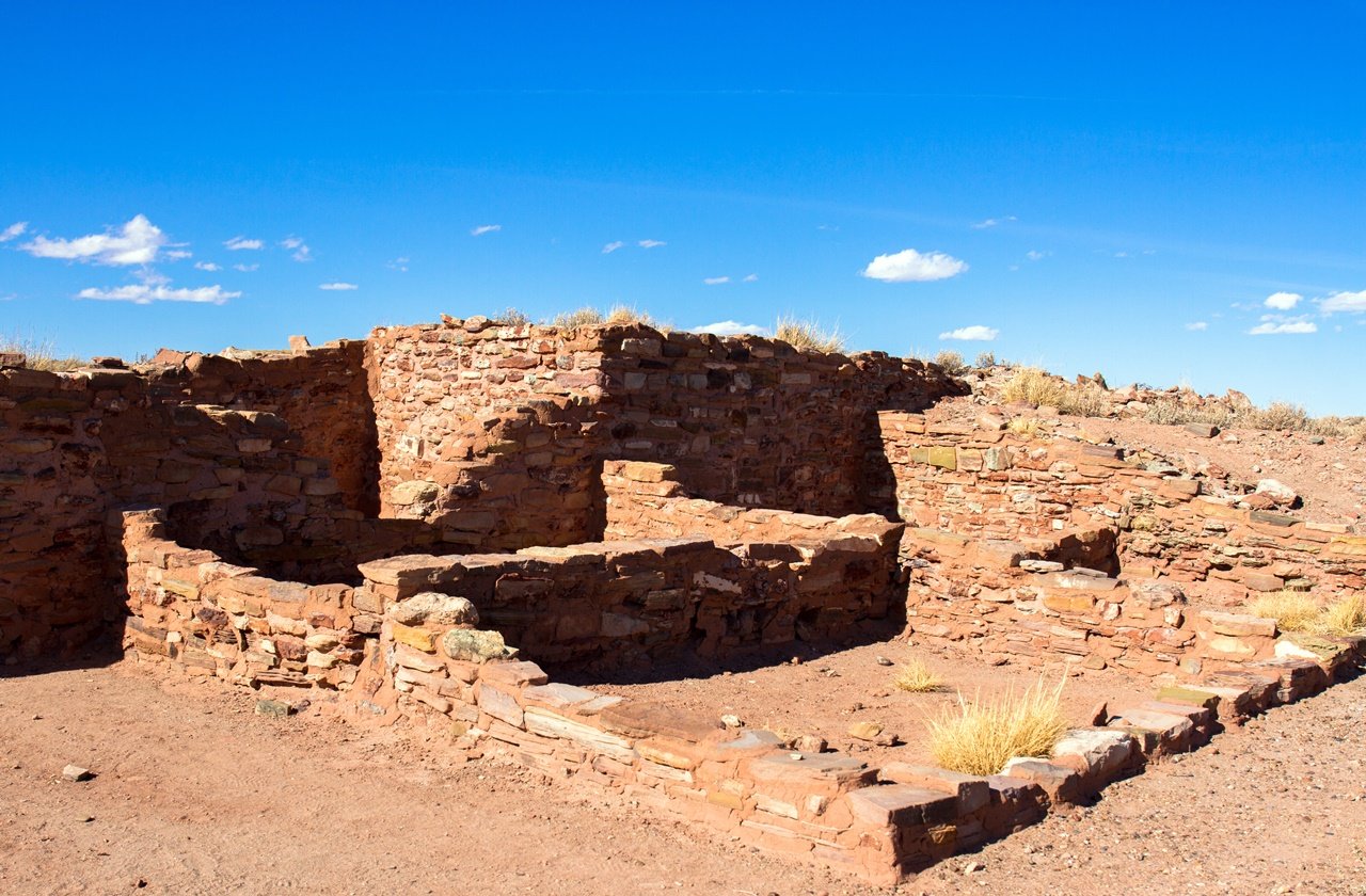 Ruins of an ancient pueblo in Homolovi State Park