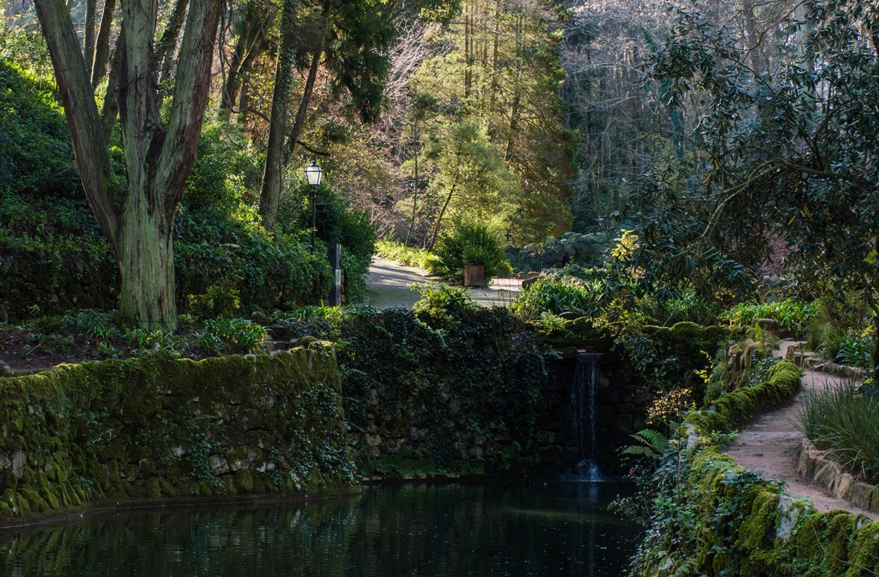 Pena Park Waterfalls at one of the gardens in Pena Park