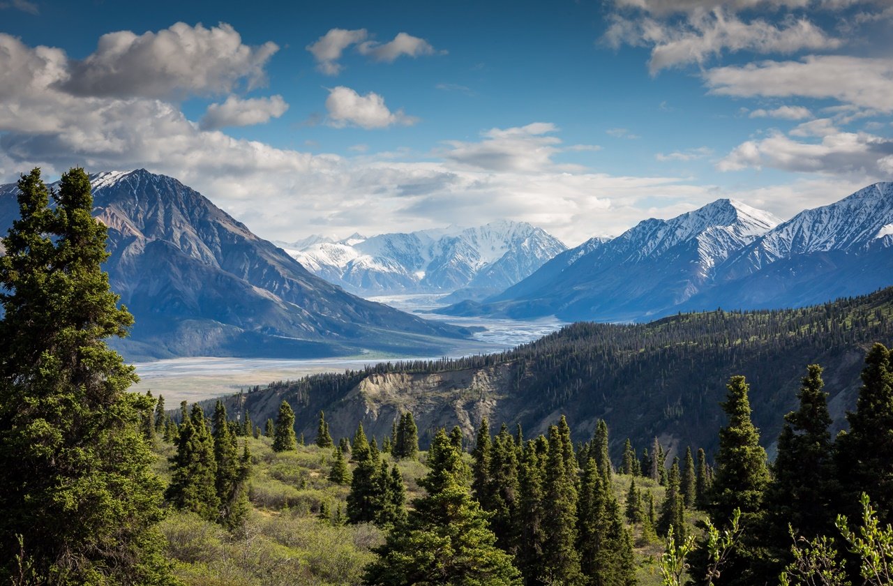 Mountain and valley at Kluane National Park and Reserve