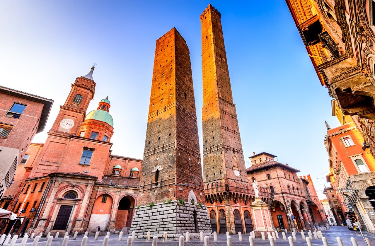 Bologna Two Towers The Due Torri - Asinelli Tower and Garisenda Tower