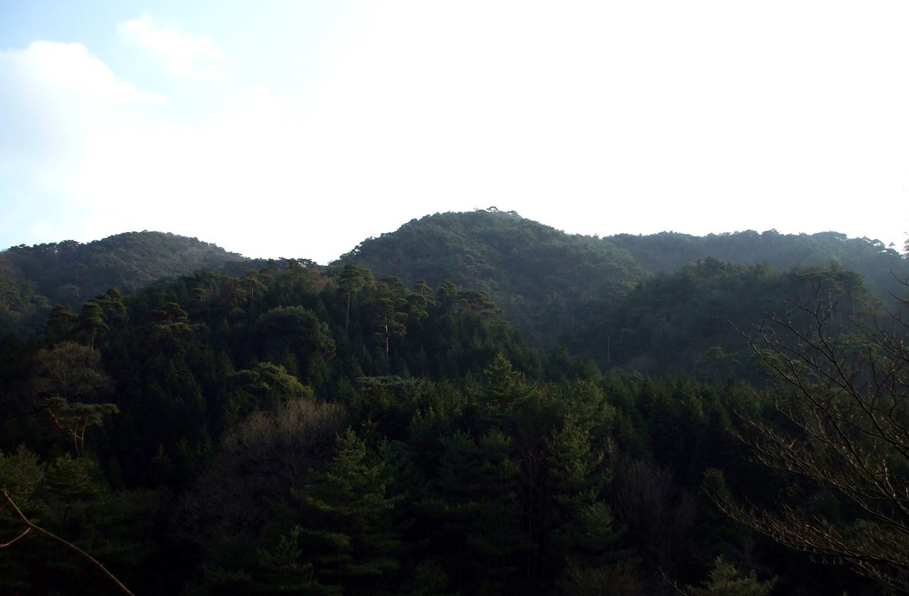 Daytime view of Mount Maya in Rokko Mountains