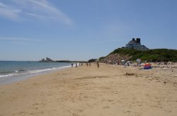 Gold sand shore of Watch Hill Beach