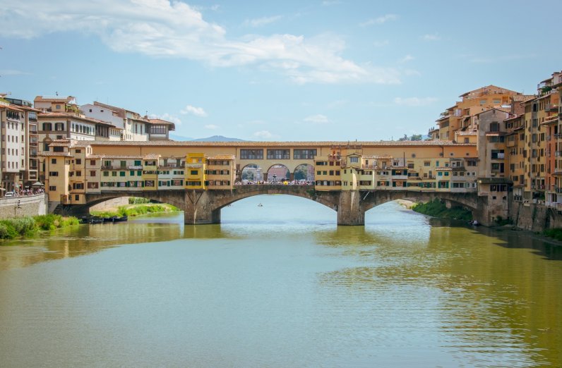 View of Ponte Vecchio from the Arno River