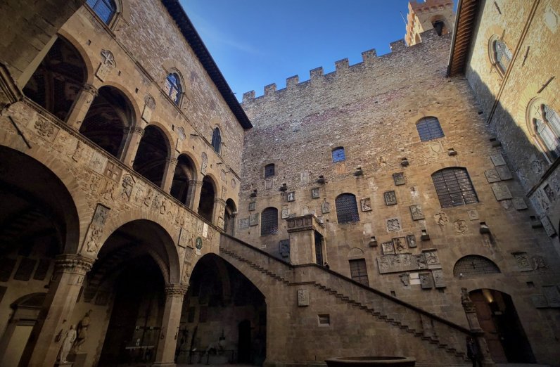 Courtyard staircase heading up to Bargello National Museum