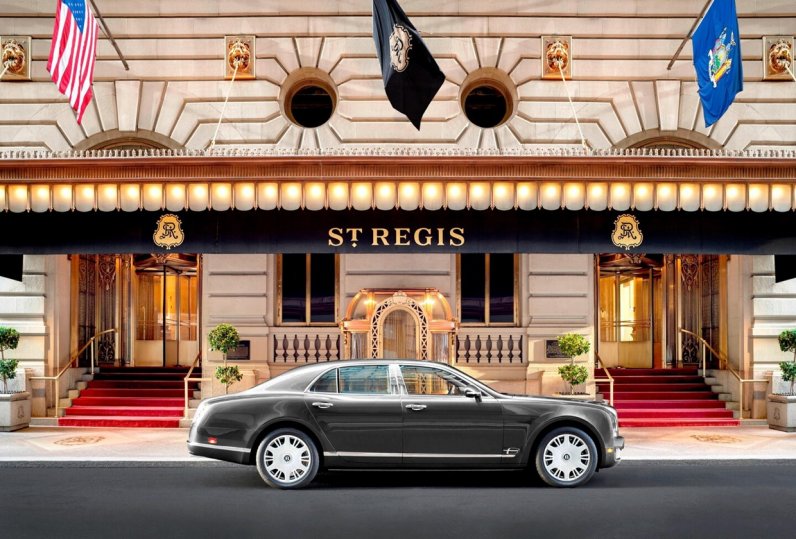The St. Regis New York The St. Regis New York's entrance with the Bentley courtesy car