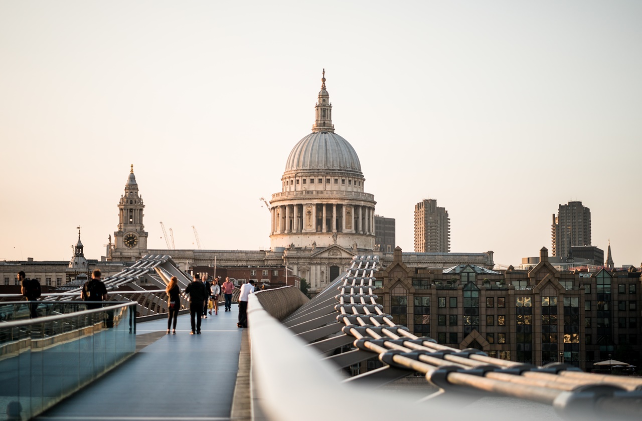 View of St Paul's Cathedral from the Millennium Bridge
